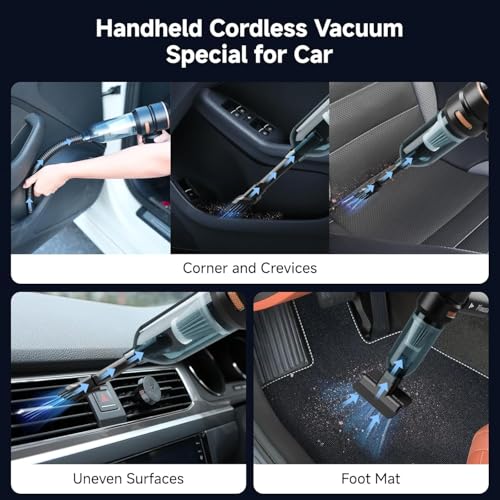 Image of Carlizem TurboJet500 4-in-1 18000PA Powerful Car Vacuum Cleaner & Air Blower | Wireless 4X More Suction Power BLDC Motor | 3 Suction Speeds | 30 Mins Runtime Rechargable Type C 18 Months Warranty