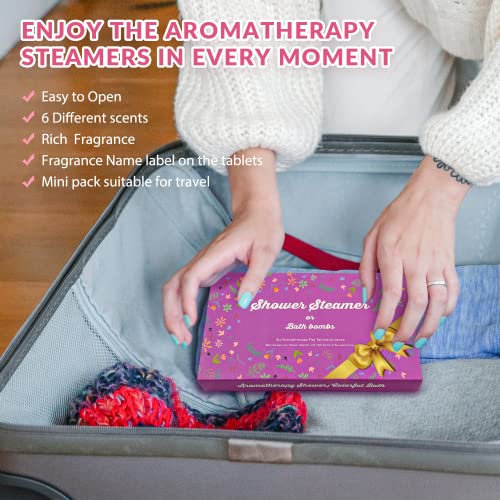 Shower Steamers, 6 Pack Mini Shower Bombs Gift Set: Eucalyptus, Lavender, Peach & 3 Popular Perfume Scents With Organic Natural Essential Oils For Relaxing Stress, Gift For Mother's Day #TOP5