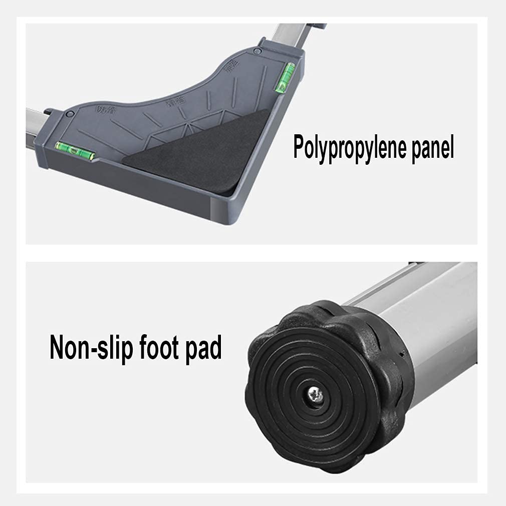 Base ajustable para lavadora, base universal para dormitorio, soporte para nevera, longitud y ancho ajustable de 40 a 65 cm, base de lavadora con bandejas de nevera de 4/8/12 pies, altura de soporte