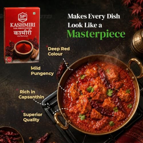 Image of SP Spices Kashmiri Red Chilli Powder, 100 g - Rich Colour & Mild Spice
