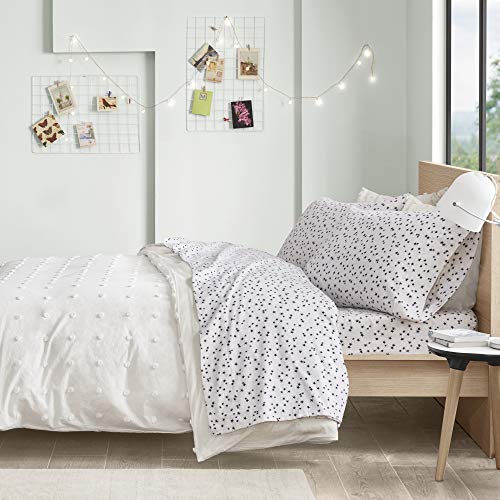 Image of Intelligent Design Cozy Soft 100% Cotton Flannel Print Animals Stars Cute Warm, Ultra Soft Cold Weather Sheet Set Bedding, Full, Blue Stars 4 Piece