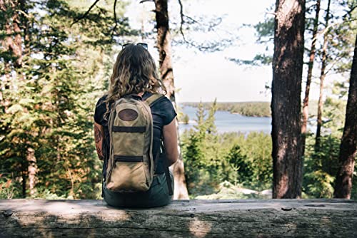 Frost River High Falls Short-Day Pack - Waxed Canvas Hiking Backpack, Durable Day Bag With Twin Zipper Pulls, 10 Liter, Field Tan #TOP4