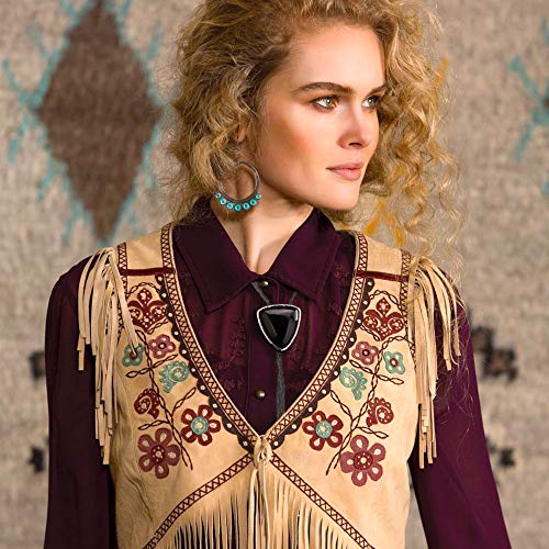 Vintage Black Triangle Bolo Tie For Men With Silver Bolo Tie Tips #TOP3