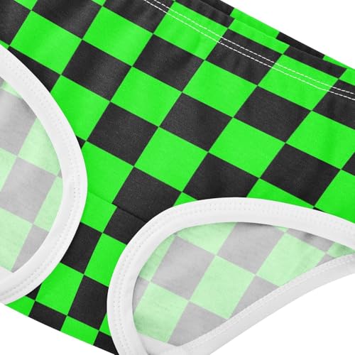 Green and Black Buffalo Checkered Toddler Girls's Underwear 2T4
