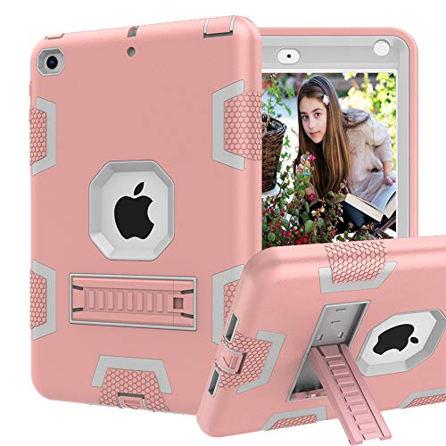 CCMAO iPad Mini 5 Case, iPad Mini 4 Case, Hybrid Three Layer Armor Shockproof Rugged Drop Protection Cover Case Built with Kickstand for Apple iPad Mini 5th Generation 7.9