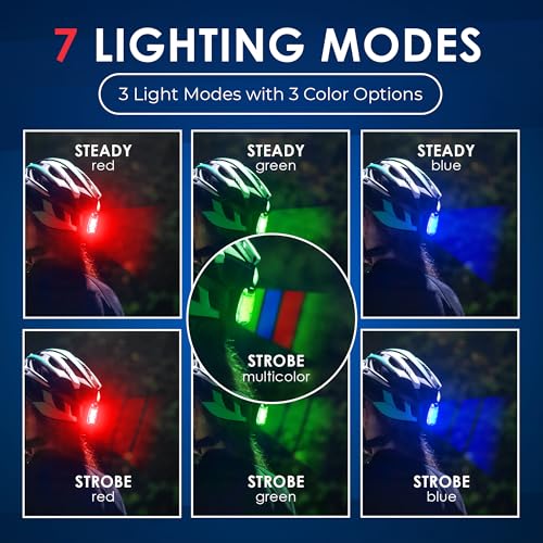 image for Apace Vision LED Safety Light (2 Pack) - Clip On Strobe/Running Lights