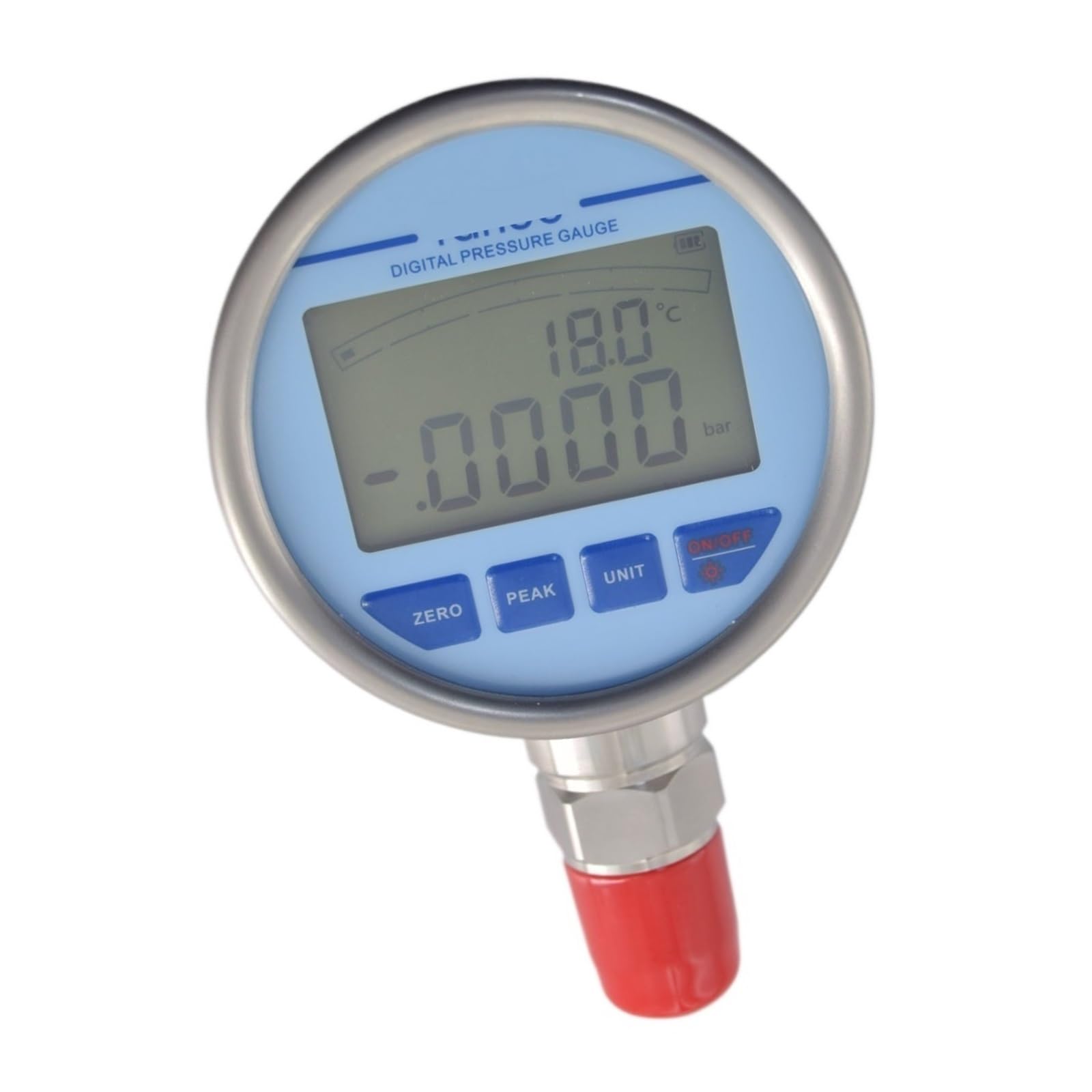 Digitales Manometer, 83 mm Durchmesser, Edelstahl-Manometer mit LCD-Display for hydraulische pneumatische Rohrleitungen(0-1Mpa)