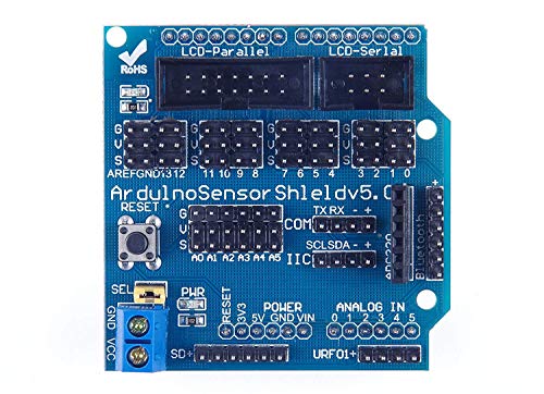 ARCELI Carte d'extension UNO R3 Sensor Shield V5.0 pour système Arduino Genuino