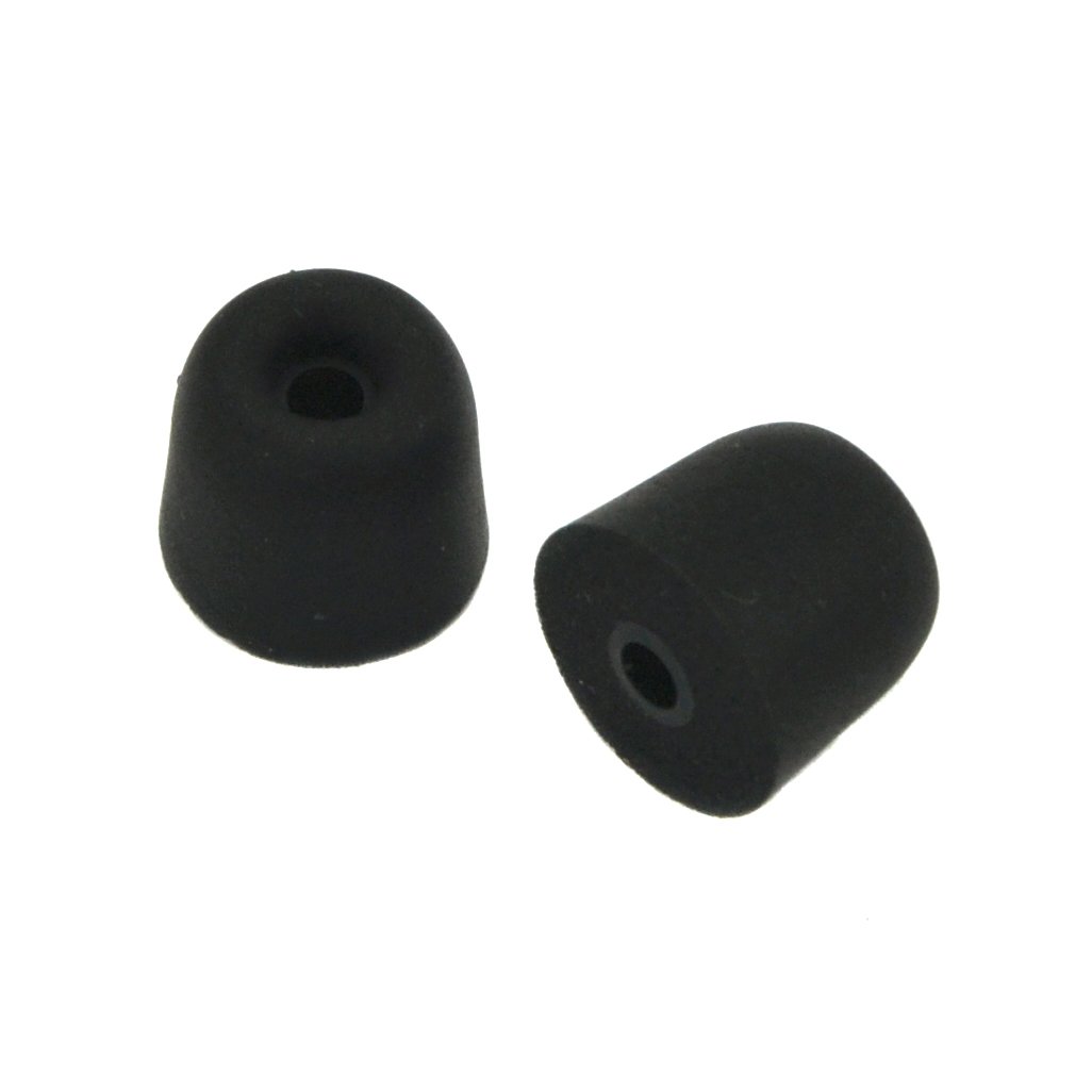 6 Packs (12 Pieces) 3mm Isolate Noise Memory Foam Earplugs Sleeves, In-Ear Moniter Earbud Tips T-100 (Medium, Black)