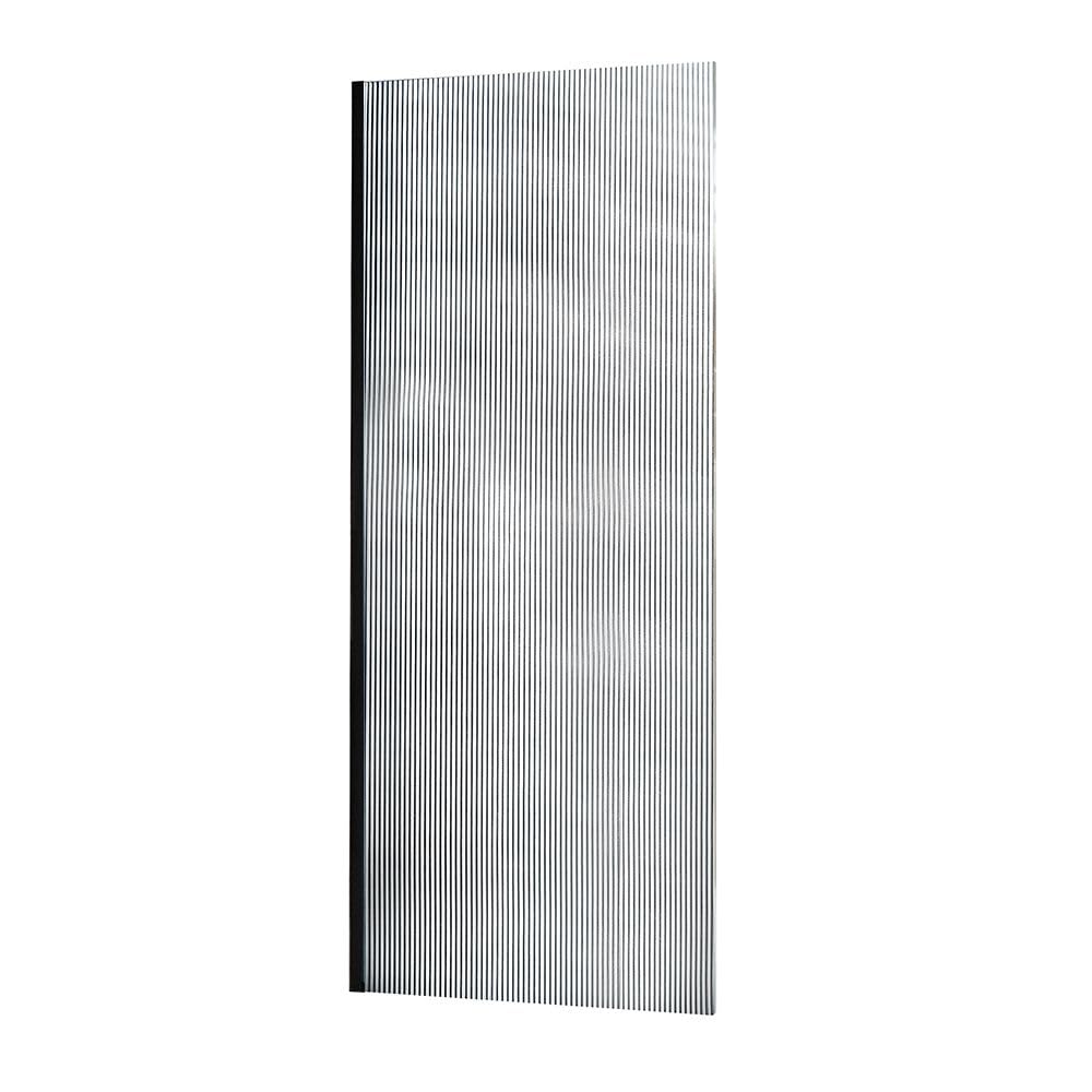 Milano Florence Black Reversible Fluted Glass Shower Enclosure Screen - 1200mm