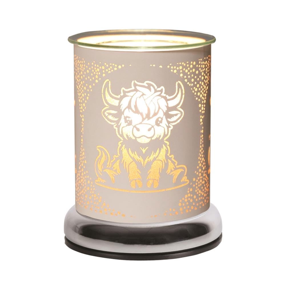Aromatize Unisex White Aroma Electric Touch Wax Melter 17Cm - Highland Cow