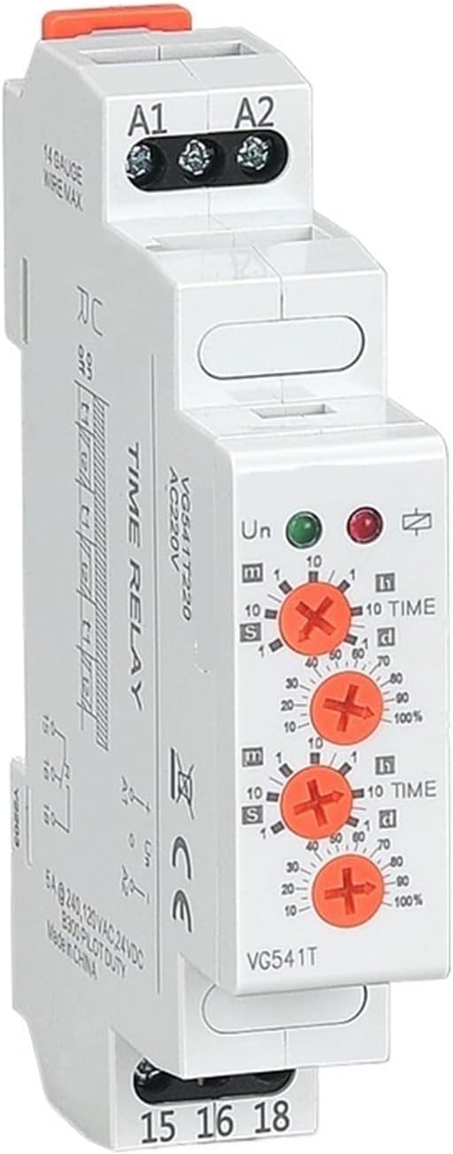 DEBLAN Asymmetric Cycle Timer Relay 12v 24v 220v 230v AC/DC Electronic Repeat Modular Time Relay by DIN Rail Type (Size : AC DC 12-240V)