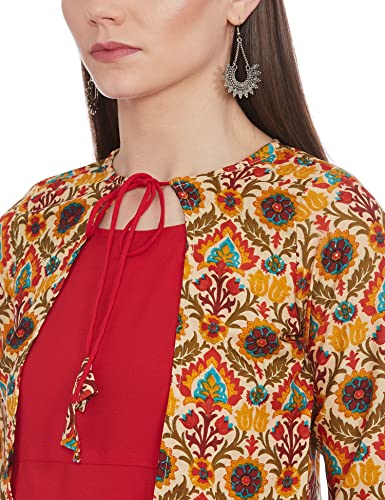 Image of ALC Creations Women's Faux Crepe A-Line Kurti(ALC4045RED Brown XS)