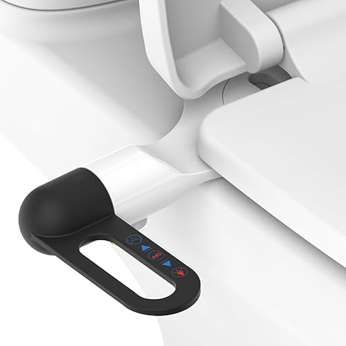 Miniatura 8 de Accesorio para asiento de inodoro de bidé ultra delgado con boquilla doble autolimpiante, agua ajustable, bidé no eléctrico, espray de agua dulce