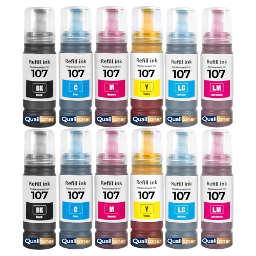 Cartouche 107 Epson compatible contre les impressions ternes - Kit 12 encres 70ml