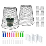 Anothera 10Pcs Chicken Wire Cloche Plant Covers, 9.2×9.2 Inches Plant Protectors from Animals, Metal Garden Plant Cages for Outdoor Plants, Keep Rabbits, Squirrels, Birds Out