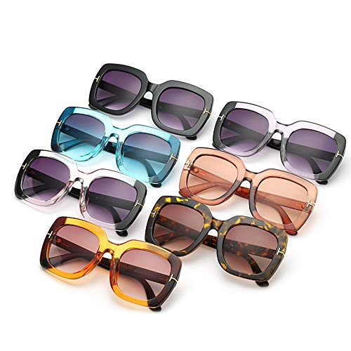 Honelife Moda Feminina Moldura Quadrada Óculos De Sol UV400 Lente de Proteção Duplo Cores Óculos de