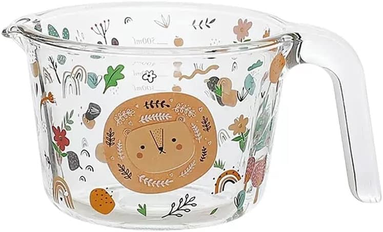 Glass Measuring Cup With Scale Milk Cup High Temperature Resistant Household Kitchen Baking Beaten Egg Cup Measuring Water Cup (Color : C, Size : 500ML)