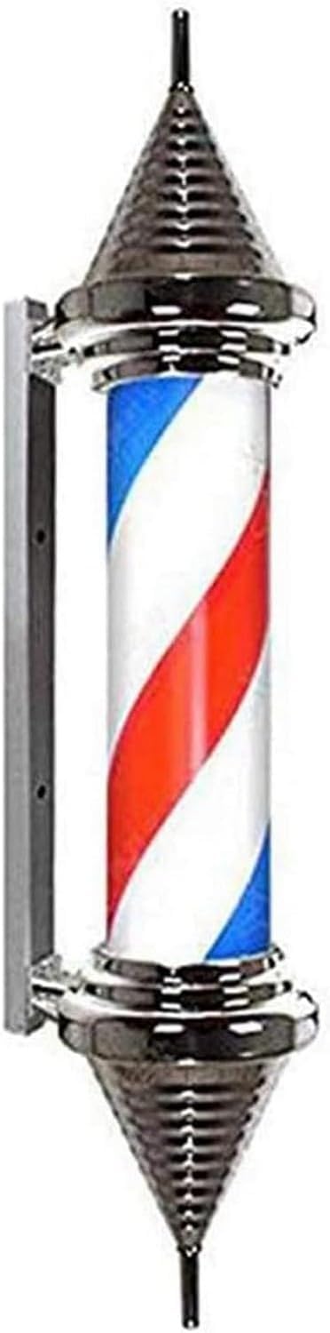 Barber Pole Light Außenwandleuchte LED Barber Pole Light Rotierende beleuchtete rote weiße blaue Streifen Wandmontage Friseursalon Friseurschild Barber Shop Schild 90cm/35in Barber Shop Pole Lampe