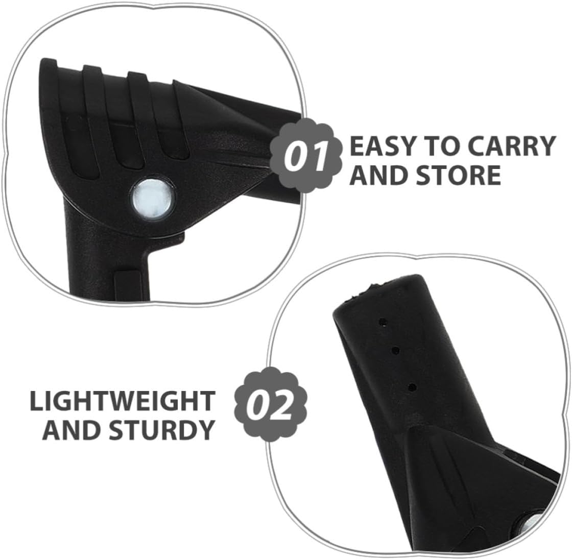 3pcs Tent Support Joint Folding Canopy Pole Connector Plastic Black image 2
