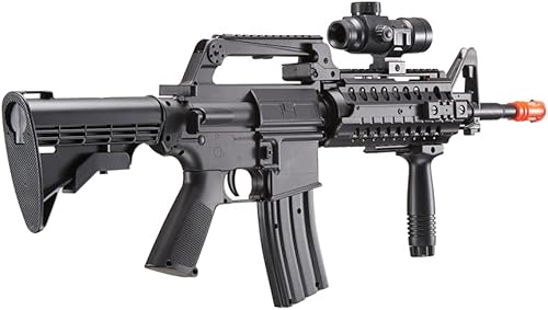 Miniatura 4 de GoldenBall Kit de pistola de rifle de potencia de resorte Airsoft de 400 FPS - Material duradero M4 con linterna, punto rojo, agarre