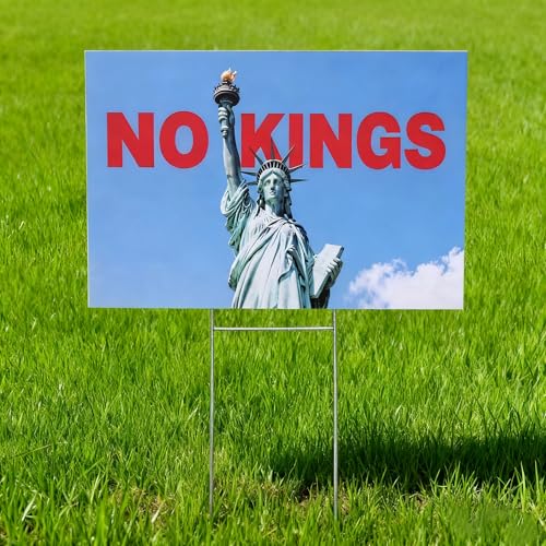 No Kings Double Sided 18x12 Inch Yard Sign Corrugated Plastic Lawn Sign