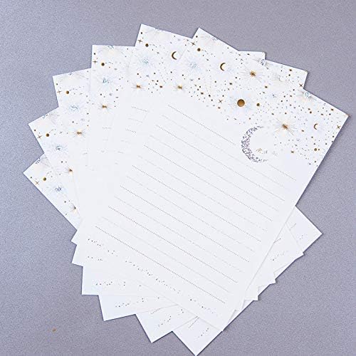 Miniatura 7 de Juego de 36 piezas de papel estacionario y sobres de escritura de letras de cielo estrellado, carta de amor literaria invitación de bronceado de