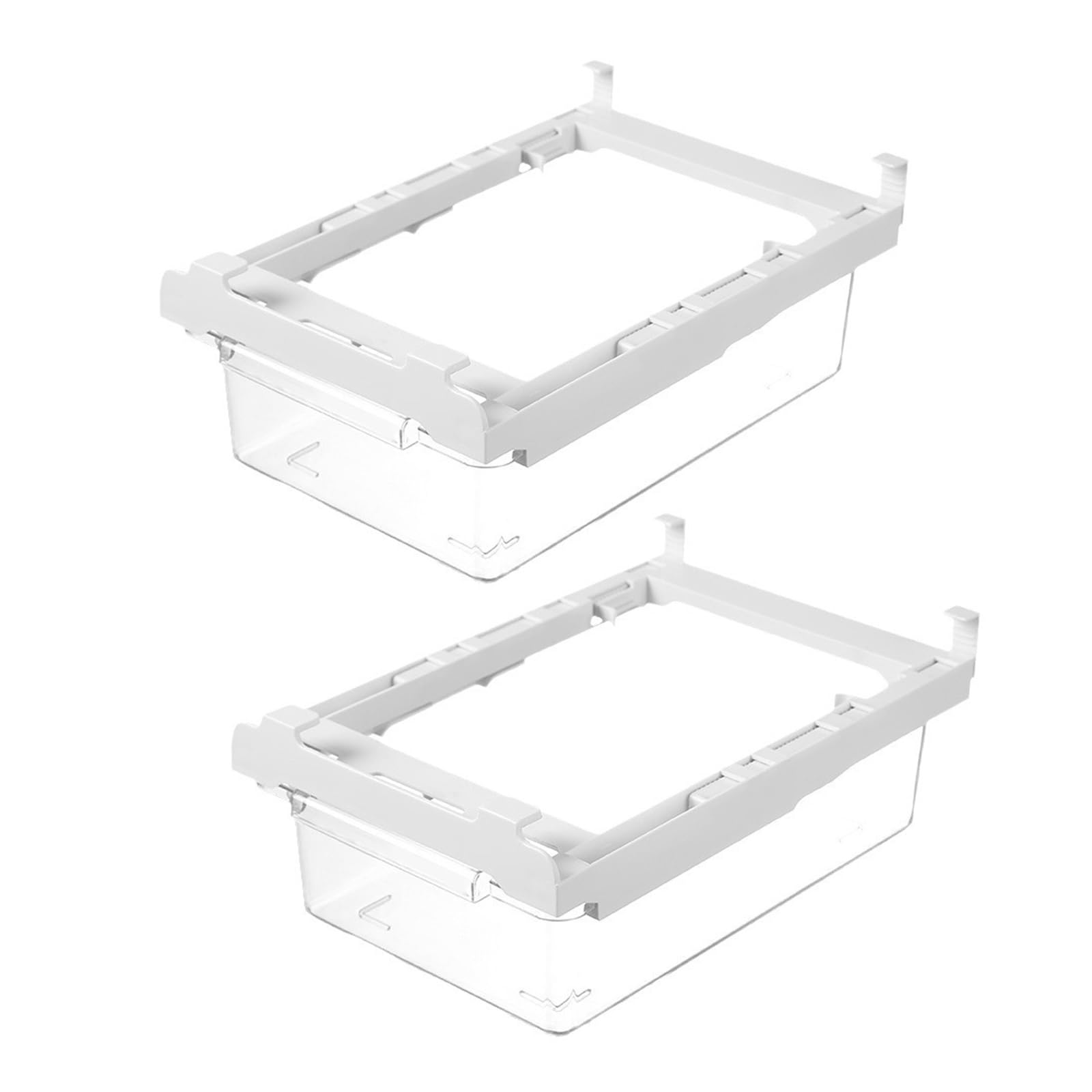 – MIVIDE 2PCS Fridge Drawers Pull-out Storage, Under Shelf Drawers Pull Out for Fridge, Fridge Storage Organisers Drawers, Clear Storage Organiser Bins for Fruit and Vegetables