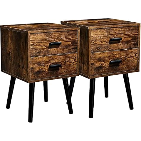 Tianlang Retro Nachttisch, Industriell Beistelltisch 2er Set Cover