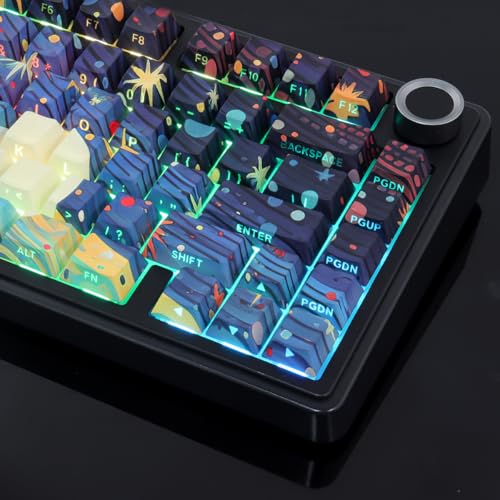 Teclas personalizadas Sunzit PBT Starry Sky de perfil Cherry resistentes para interruptores MX 5