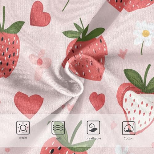 Wusikd Strawberry Cute Girls' Underwear Cotton Pink Hearts Girls Briefs Soft Toddler Underwear 2T3
