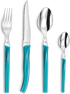 Lou Laguiole Rising Sun - Ménagére 24 pièces Acier inoxydable Turquoise