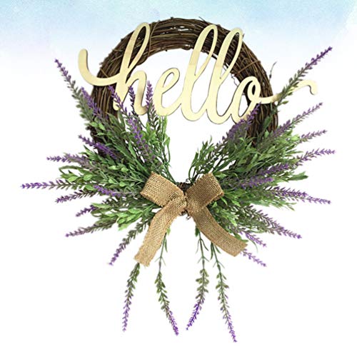 Grinalda de lavanda simulada KESYOO Hello Lavanda Garland 35,56 cm Decoração de casa Garland Decoraç