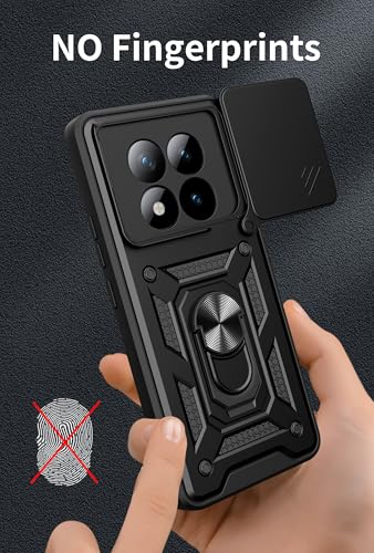 Image of Tough Armor Bumper Back Cover Case for Mi Redmi Note 15 Pro Plus 5G | Sliding Camera Cover, Kickstand & Ring Holder 360 Degree Protection Back Cover for Redmi Note 15 Pro Plus 5G - Black