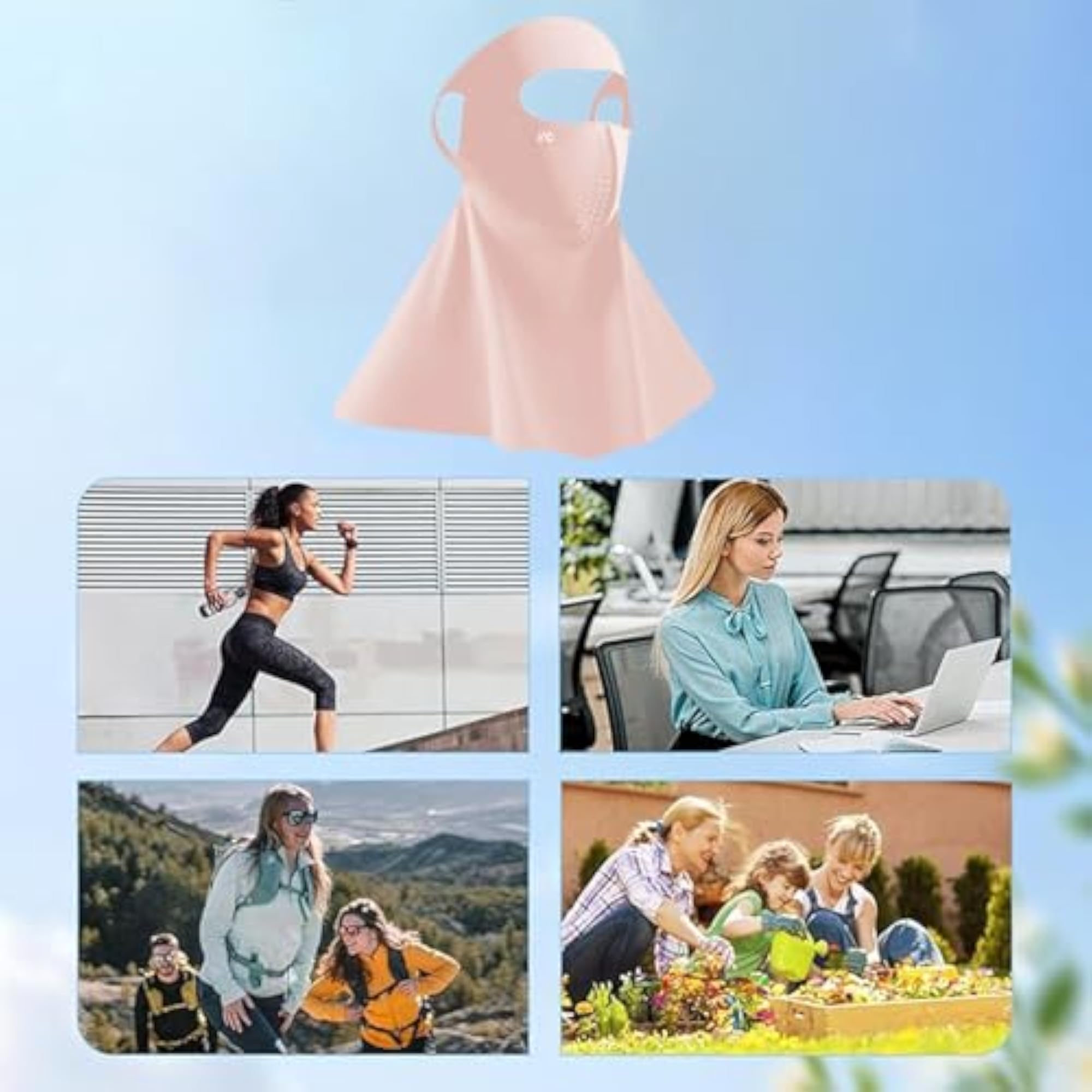 Full Face Mask for Sun Protection, 3D Cover UPF 50+