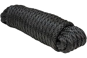 Extreme Max Solid Braid Black 1/4 x 10 Heavy-Duty Utility Rope
