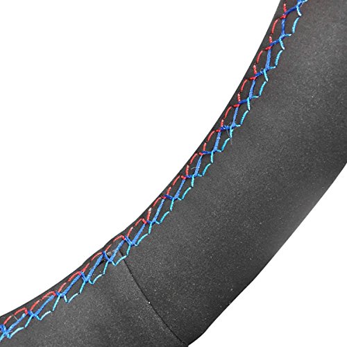 Mewant Car Steering Wheel Cover For Bmw 1 Series E81 E82 E87 E88 2008-2013 / 3 Series E90 E91 E92 E93 2006-2011 / M3 E90 E92 E93 2008-2013 Customized Black Suede #TOP2