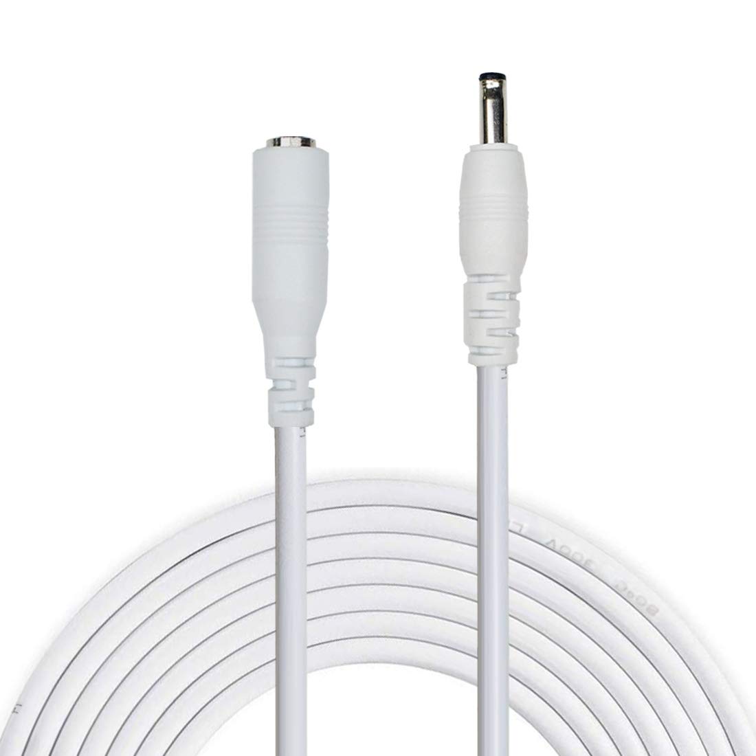 Liwinting10m/32.8Feet DC Power Adapter Extension Cable, 1.35mm x 3.5mm Male to Female Jack DC 5 V Power Adapter Plug Extension Cord for DC Power Adapter, CCTV Security Camera etc. - White