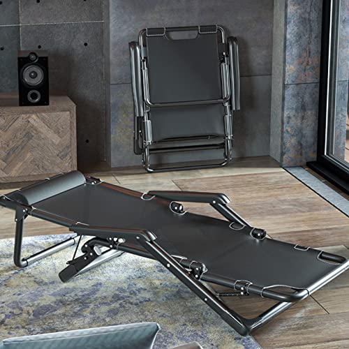 Chaise longue pliante inclinable pour soulager le dos transat robuste 200 kg - 3