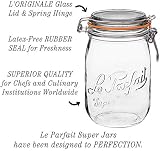Le Parfait Super deluxe mason jar, French glass, 750 ml, 6 pieces - 6