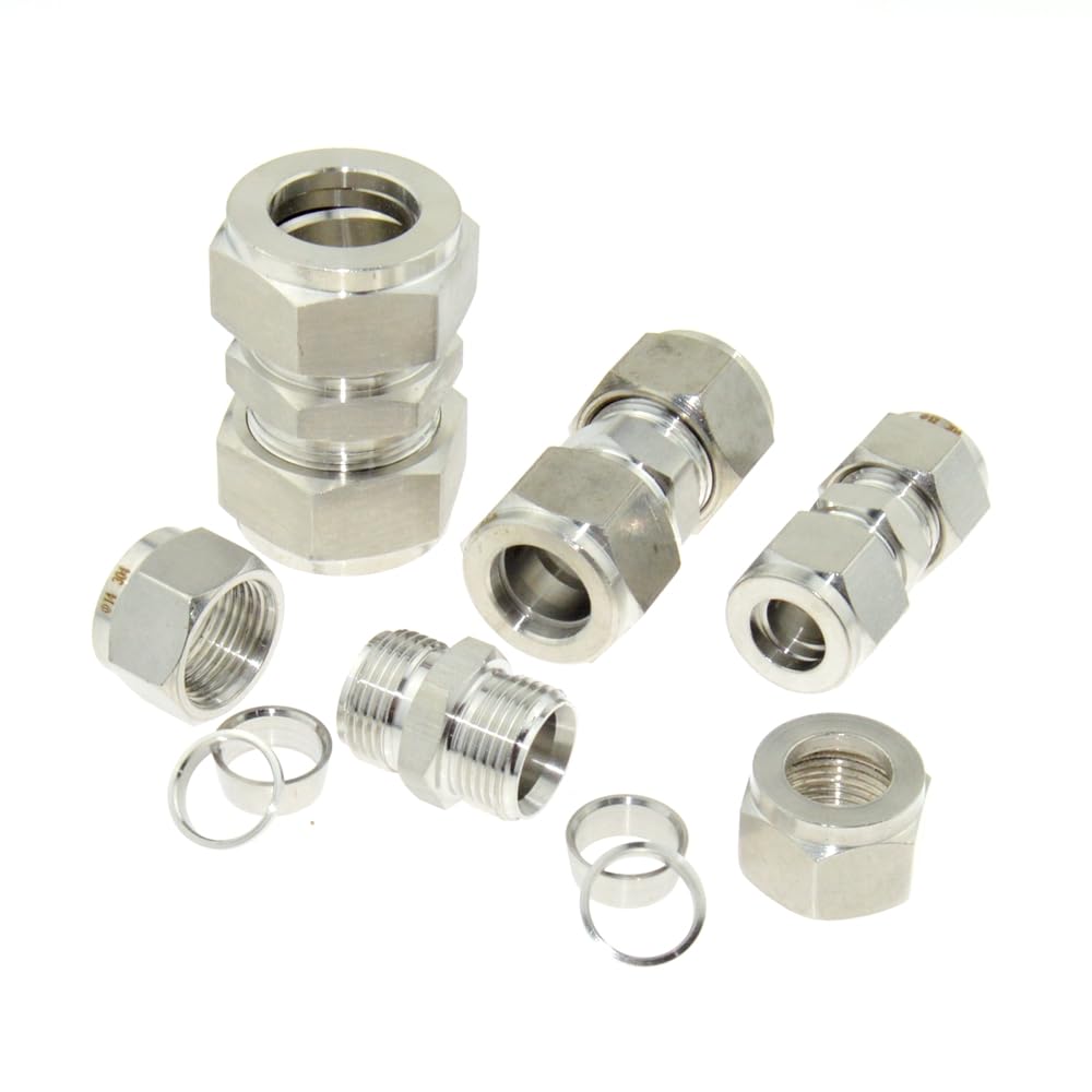 Złączki rurowe ze stali nierdzewnej o średnicy zewnętrznej 6 mm, 8 mm, 12 mm, 16 mm, 1/4" i 1/2" z tuleją zaciskową, złączką SS304(25.4mm OD Tube)