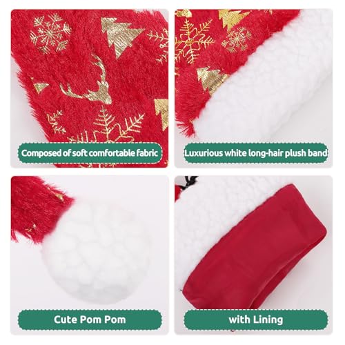 KONVINIT Weihnachtsmütze für Hunde - Nikolausmütze Santa Mütze für Mittelgroß Große Hunde, Weihnachtskostüm Outfits Weihnachts Deko Geschenk, Rot Size L