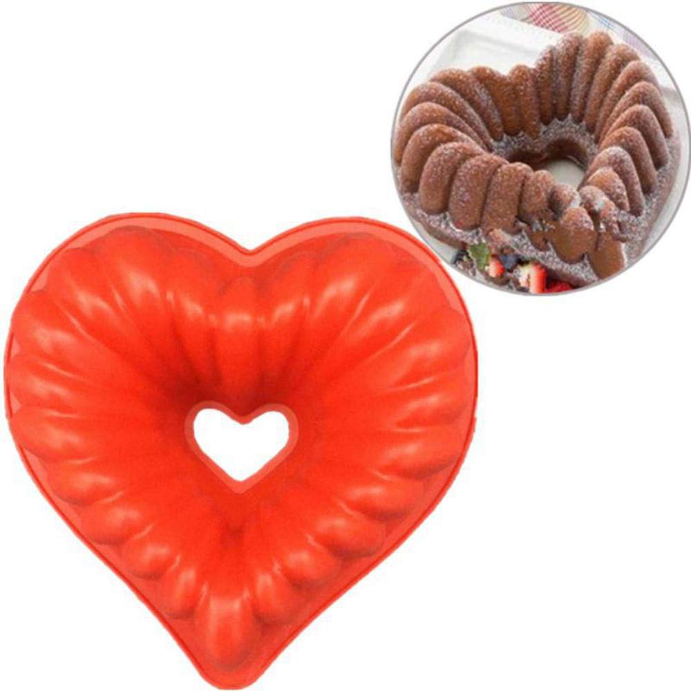 Idlespace Home Cake Pan Mousse Bread Bakeware Silicone Baking Pastry Molds Heart Shape Mold DIY Cake Mould(1 PCS)