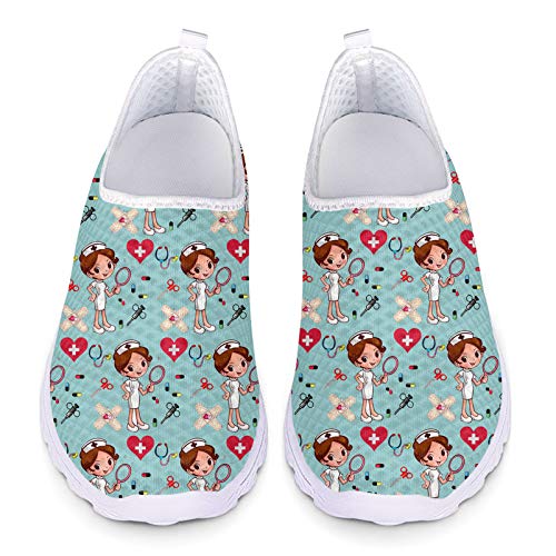 Showudesigns Zapatillas de Enfermera Trabajo Zapatos Sanitarias Mujer Enfermero Comodas Sneakers Correr...