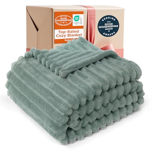 Bedsure GentleSoft Sage Green Throw Blanket for Couch -...
