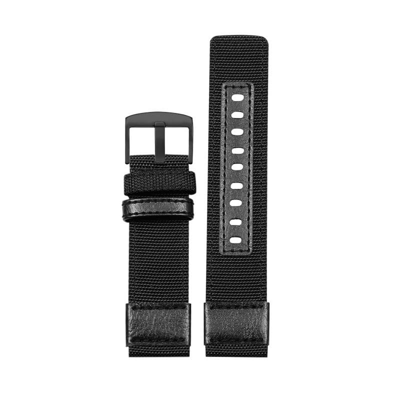 Bracelet montre toile nylon 24mm noir pour Breitling Avenger et Navitimer