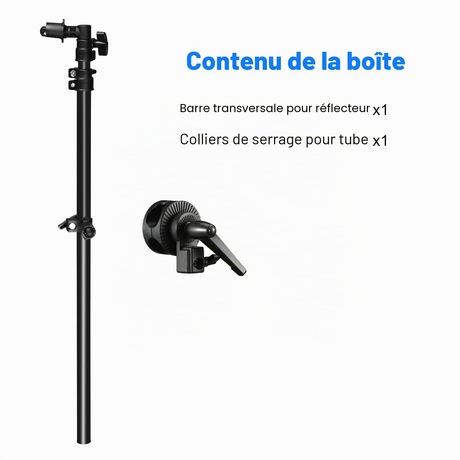 Support de réflecteur Extensible de 66 à 170 cm, Support Extensible pour réflecteur, Photographie, Support pivotant à 360 °, Barre transversale Extensible pour Studio Photo