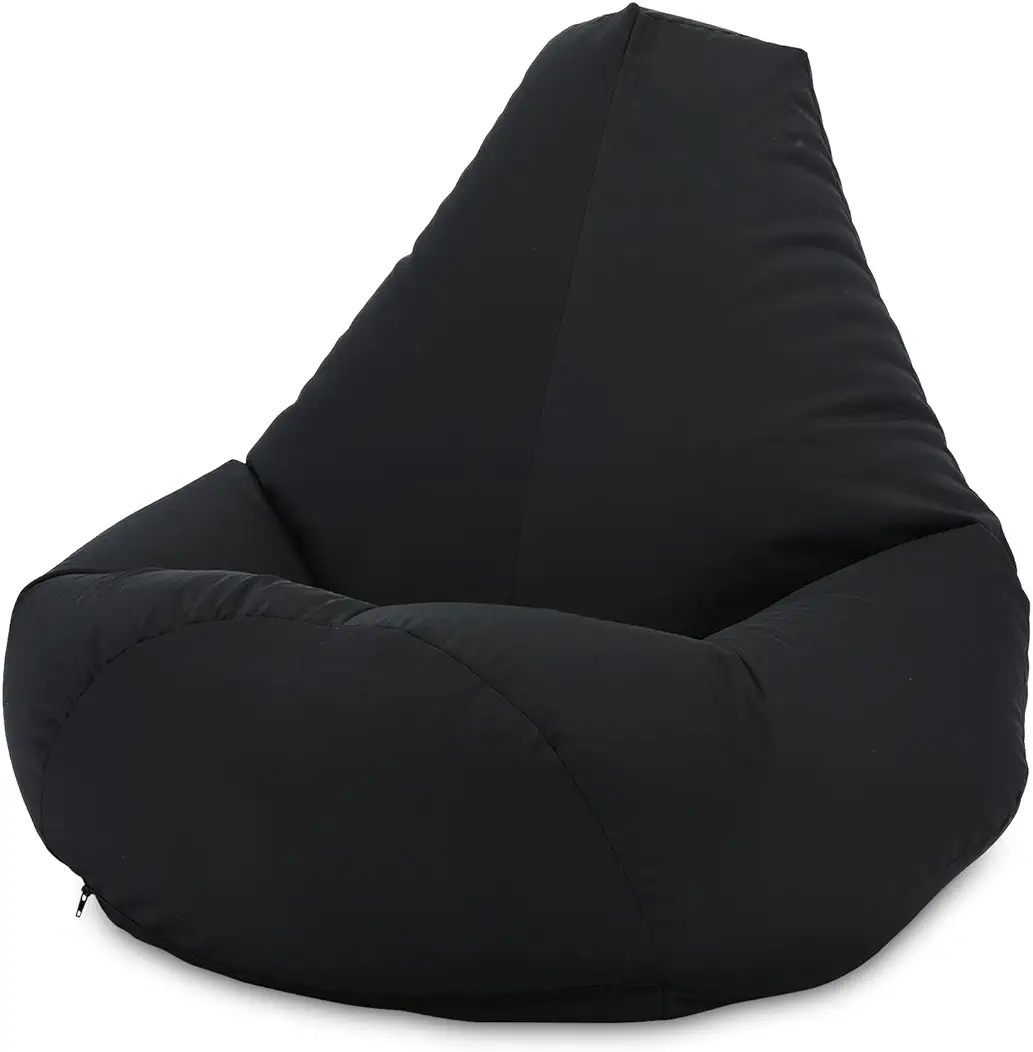 Beautiful Beanbags - Adult Highback Beanbag Chair - Large Water-Resistant for Indoor and Outdoor Use - Lounge or Gaming Chair - Manufactured in UK (Black)