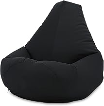Beautiful Beanbags - Adult Highback Beanbag Chair - Large Water-Resistant for Indoor and Outdoor Use - Lounge or Gaming Chair - Manufactured in UK (Black)