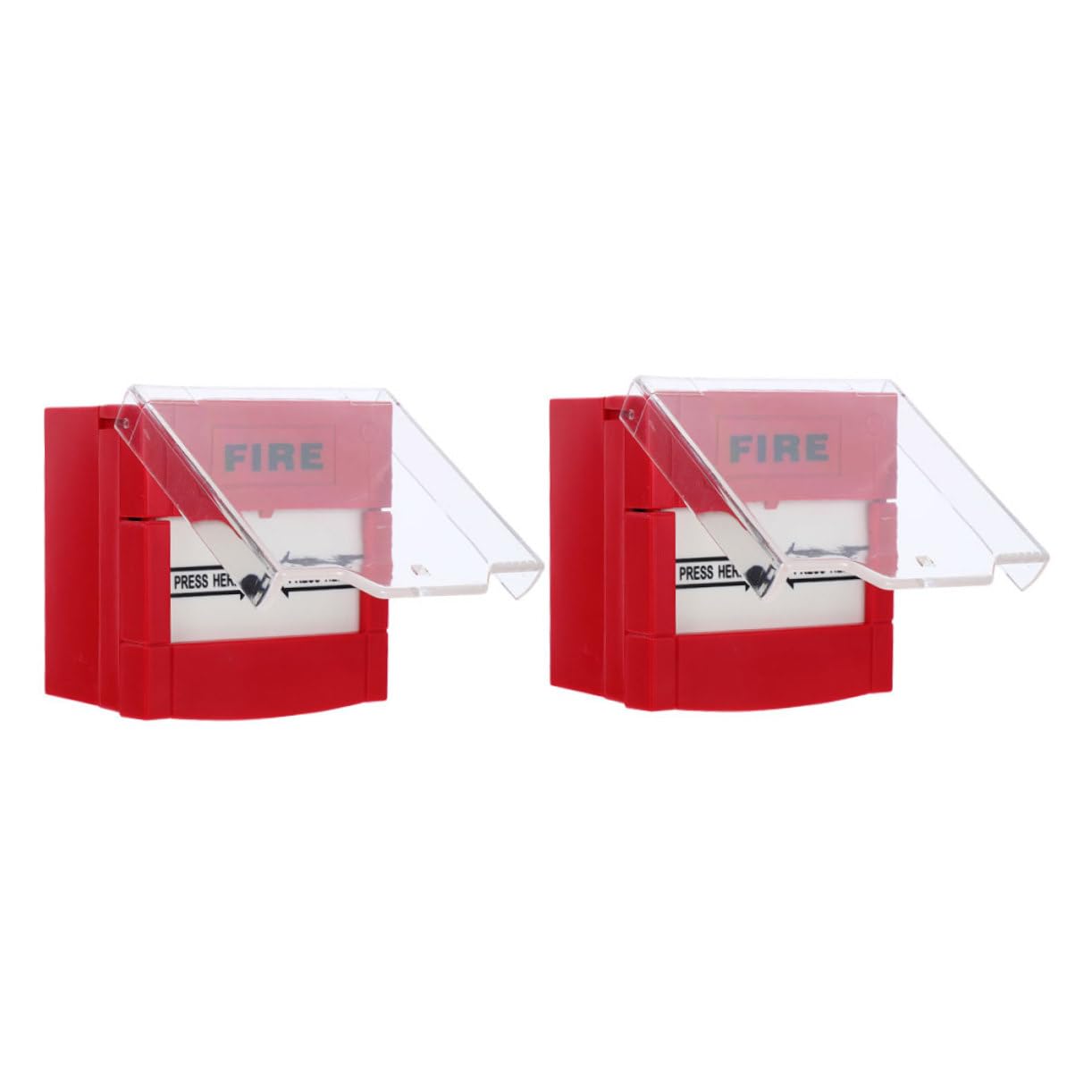 Estación de Alarma contra Fuego Botón de Alarma, Reinicio Manual Fácil, Instalación en Pared, Compatible Sistema, 2 Piezas, Rojo para Casa Oficina